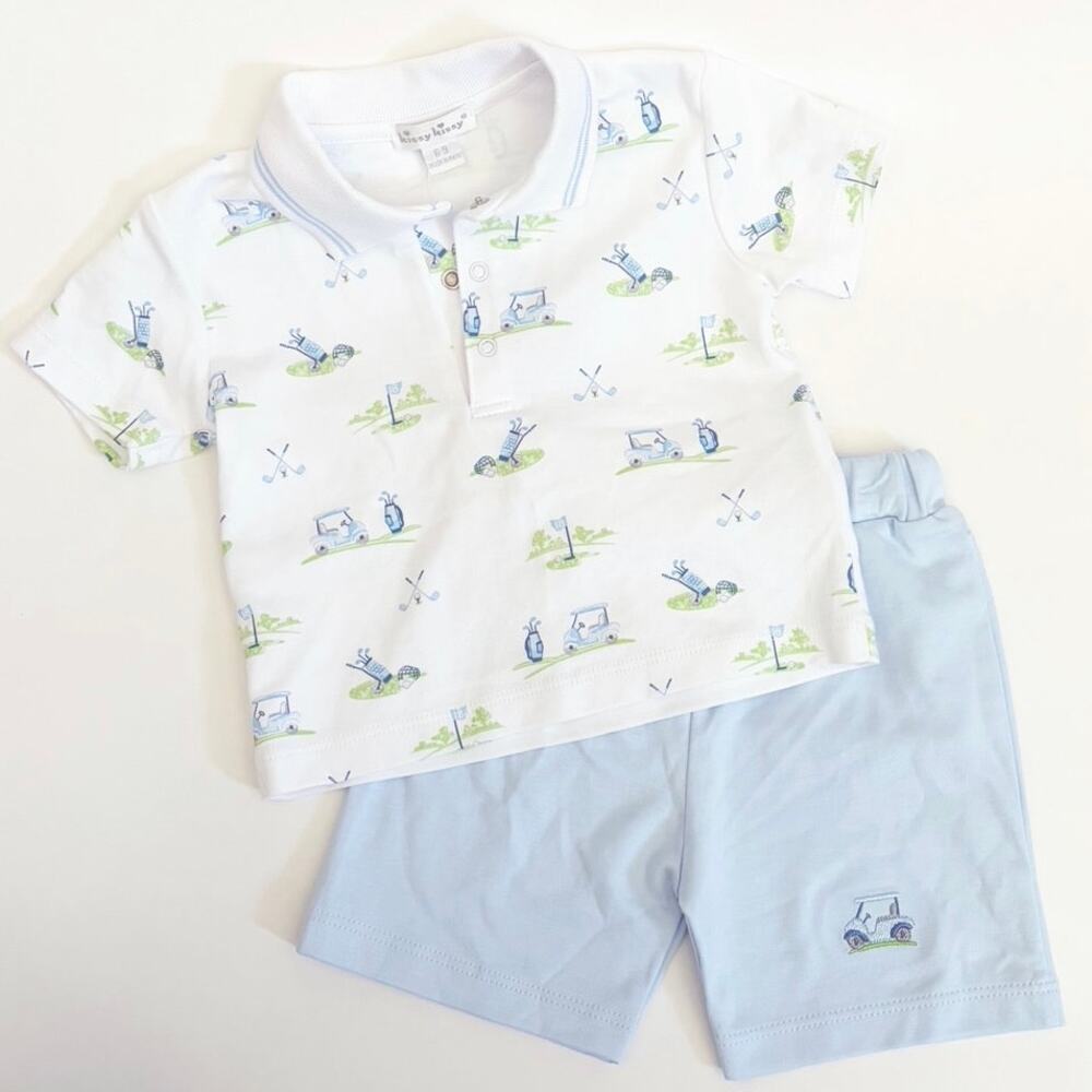 Kissy Kissy Golf Polo Shirt and Shorts Set Size 6-9M Baby NEW WITH TAGS